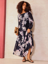 Women's Black Casual Fit and Flare Dress
