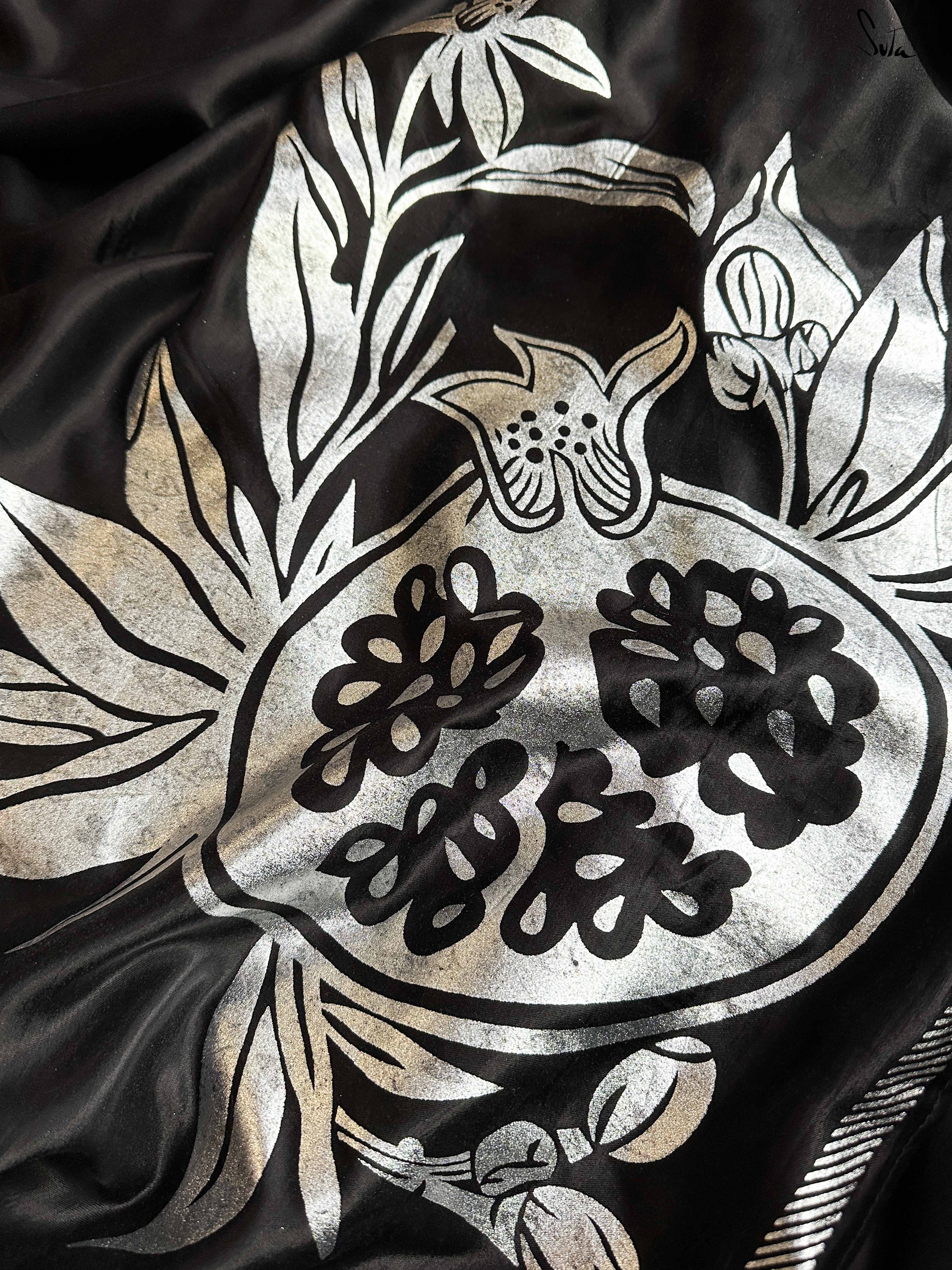 Women's Black Modal Viscose Saree