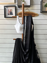 Women's Black Modal Viscose Saree