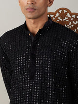 Men's Black Festive Ethnic Full Sleeves Kurta