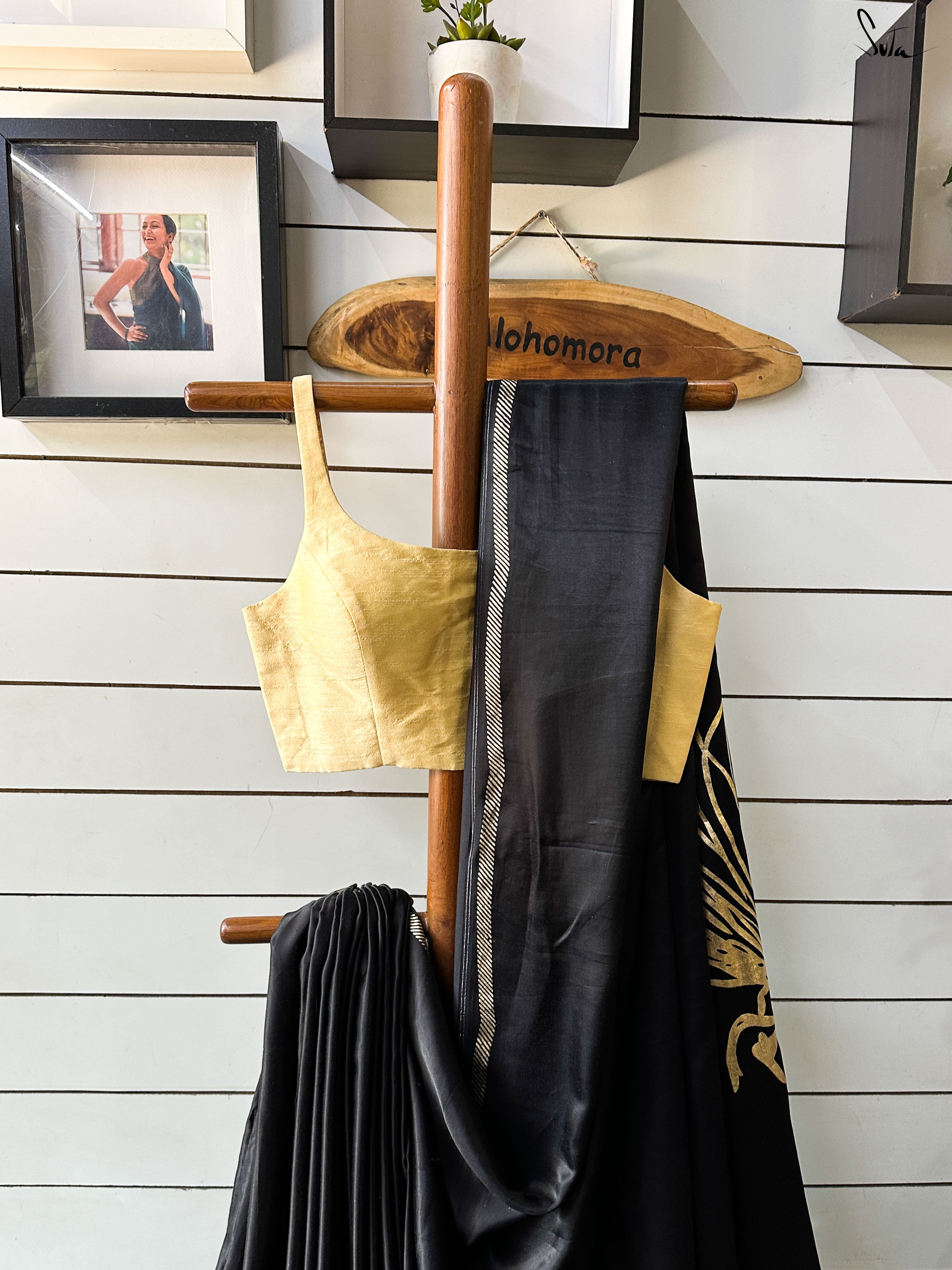Women's Black Modal Viscose Saree