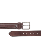 Men's Brown Casual Solid Leather Belt