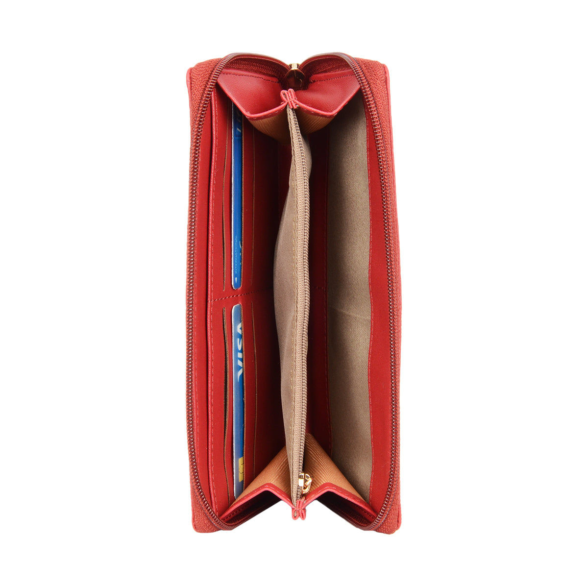 Women's Minu Red Large Ziparound Wallet