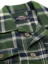 Men's Regular Fit Checkered Full Sleeves Spread Collar Double Flap Pocket Casual Over Shirt