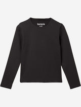 Girls Black Casual Solid Regular Fit Full Sleeves Tshirt