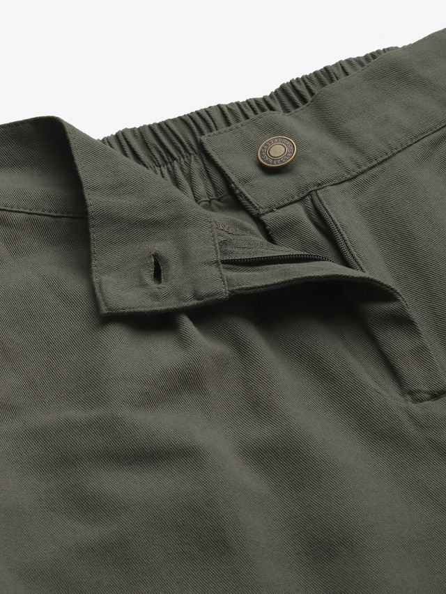 Women's Olive Casual Solid Regular Fit Pants