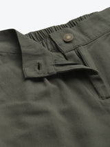 Women's Olive Casual Solid Regular Fit Pants