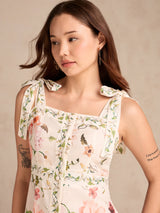 Women's Multicolor A-Line Printed Poly Slub Dress