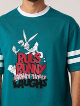 Men's Green Casual Oversized Fit Printed Half Sleeves Tshirt