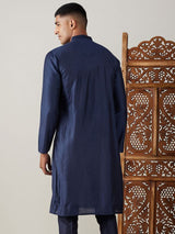 Men's Blue Festive Ethnic Full Sleeves Kurta
