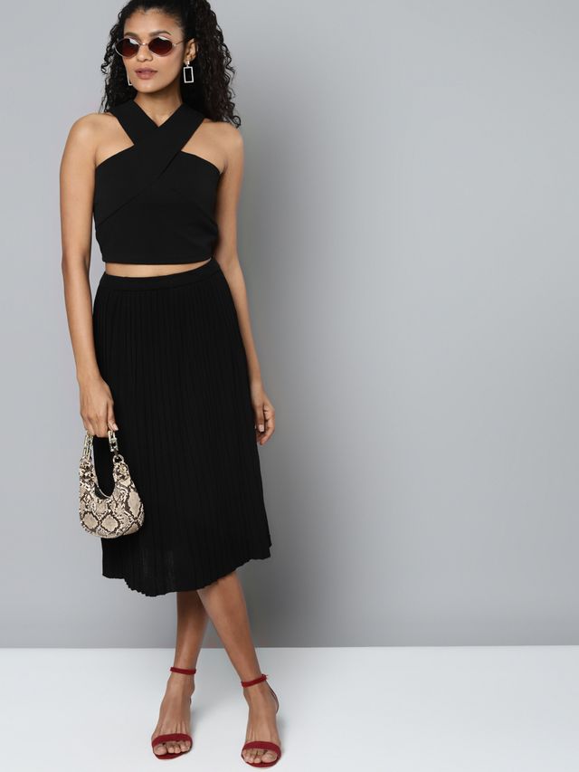 Women's Black Halter Neck Top