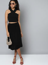Women's Black Halter Neck Top