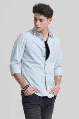 Men's Blue Casual Slim Fit Solid Full Sleeves Shirt