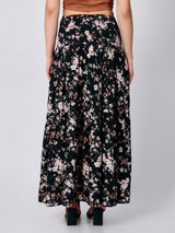Women's Black Casual A-Line Skirt