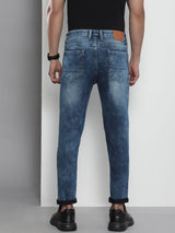 Men's Carrot Fit Solid Mid Rise Stretchable Jeans