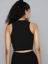 Women's Black Halter Neck Top