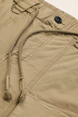 Men's Beige Casual Slim Fit Solid Cargo