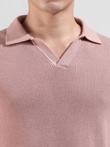 Men's Slim Fit Textured Polo Collar Tshirt
