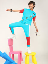 Boys Multicolor Casual Printed Regular Fit Half Sleeves Co-ord Set