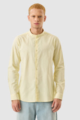 Men's Yellow Casual Slim Fit Solid Full Sleeves Shirt