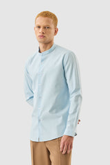 Men's Light Blue Casual Solid Slim Fit Full Sleeves Core Lab Oxford Shirt