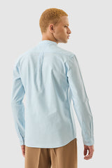 Men's Light Blue Casual Solid Slim Fit Full Sleeves Core Lab Oxford Shirt