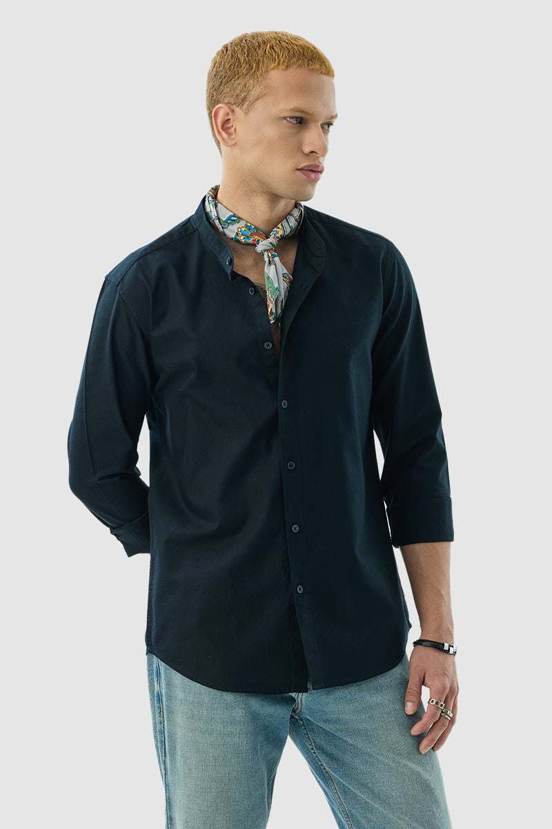 Men's Black Casual Slim Fit Shirt