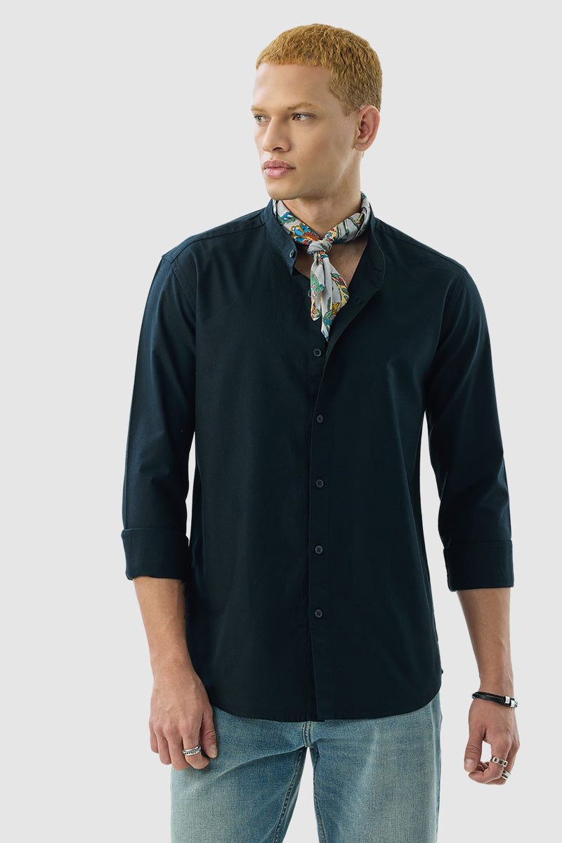 Men's Black Casual Slim Fit Shirt