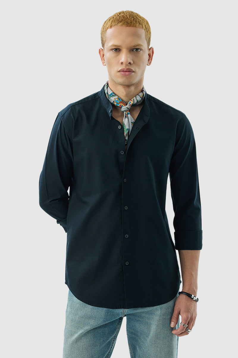 Men's Black Casual Slim Fit Shirt