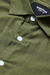 Men's Green Casual Slim Fit Solid Full Sleeves Shirt