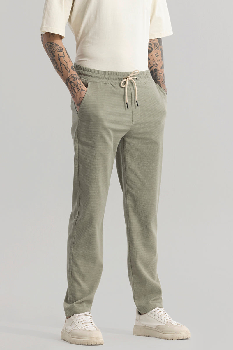 Men's Olive Casual Regular Fit Solid Chinos