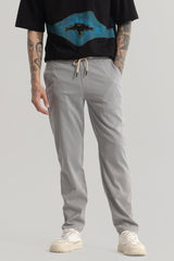 Men's Grey Casual Regular Fit Solid Chinos