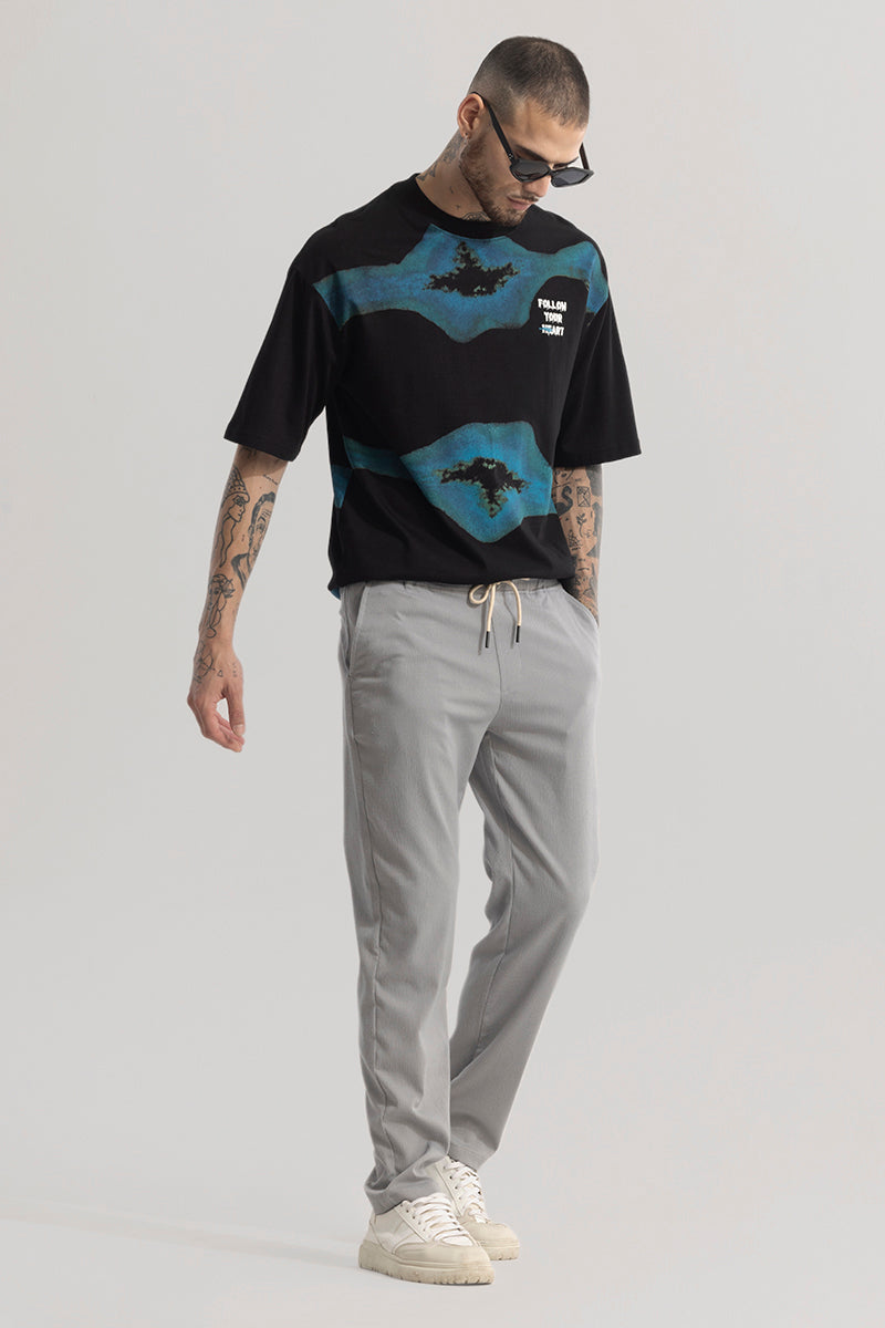 Men's Grey Casual Regular Fit Solid Chinos