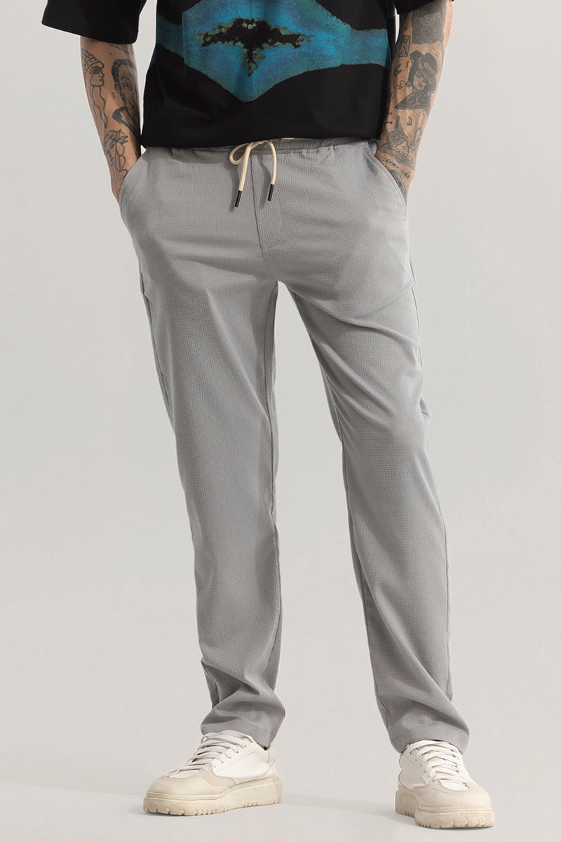 Men's Grey Casual Regular Fit Solid Chinos