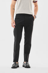 Men's Black Formal Slim Fit Solid Chinos