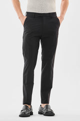 Men's Black Formal Slim Fit Solid Chinos
