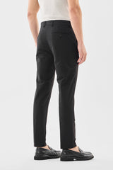 Men's Black Formal Slim Fit Solid Chinos