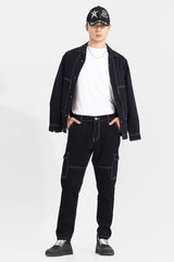 Men's Black Casual Baggy Fit Jeans