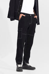 Men's Black Casual Baggy Fit Jeans