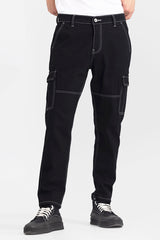 Men's Black Casual Baggy Fit Jeans