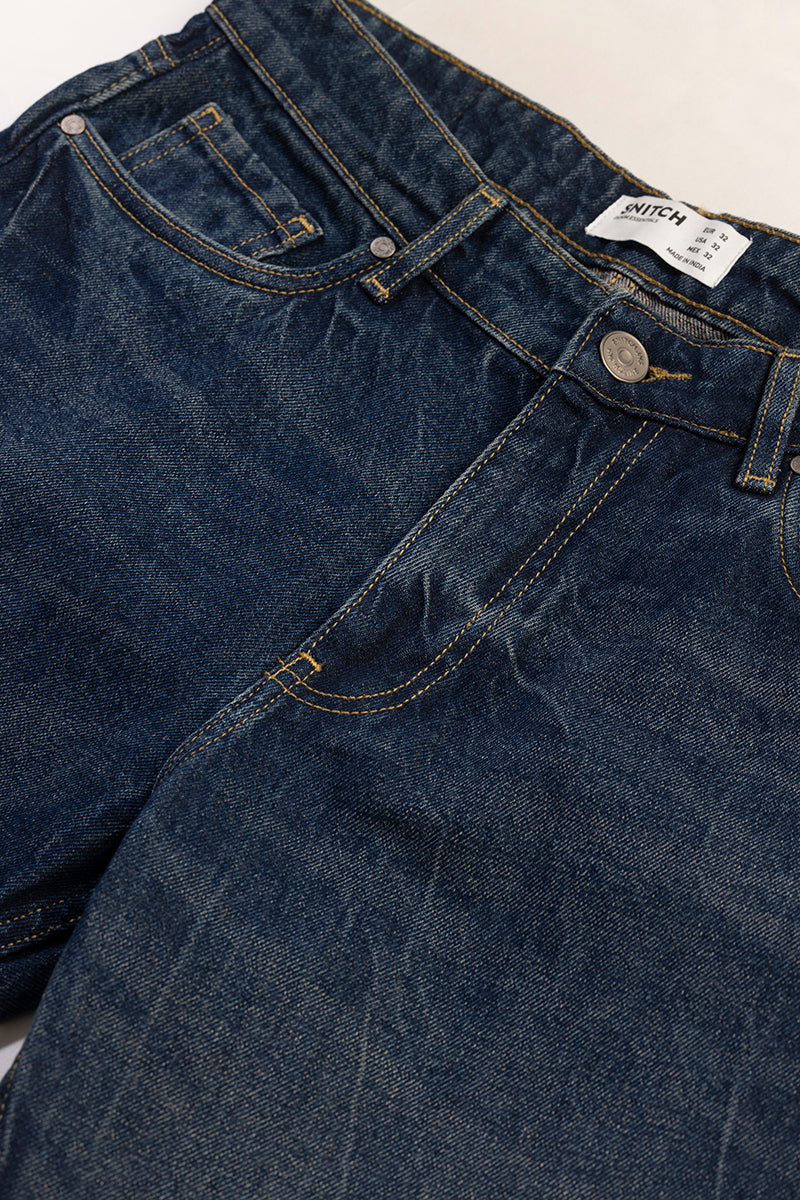 Men's Navy Casual Regular Fit Jeans