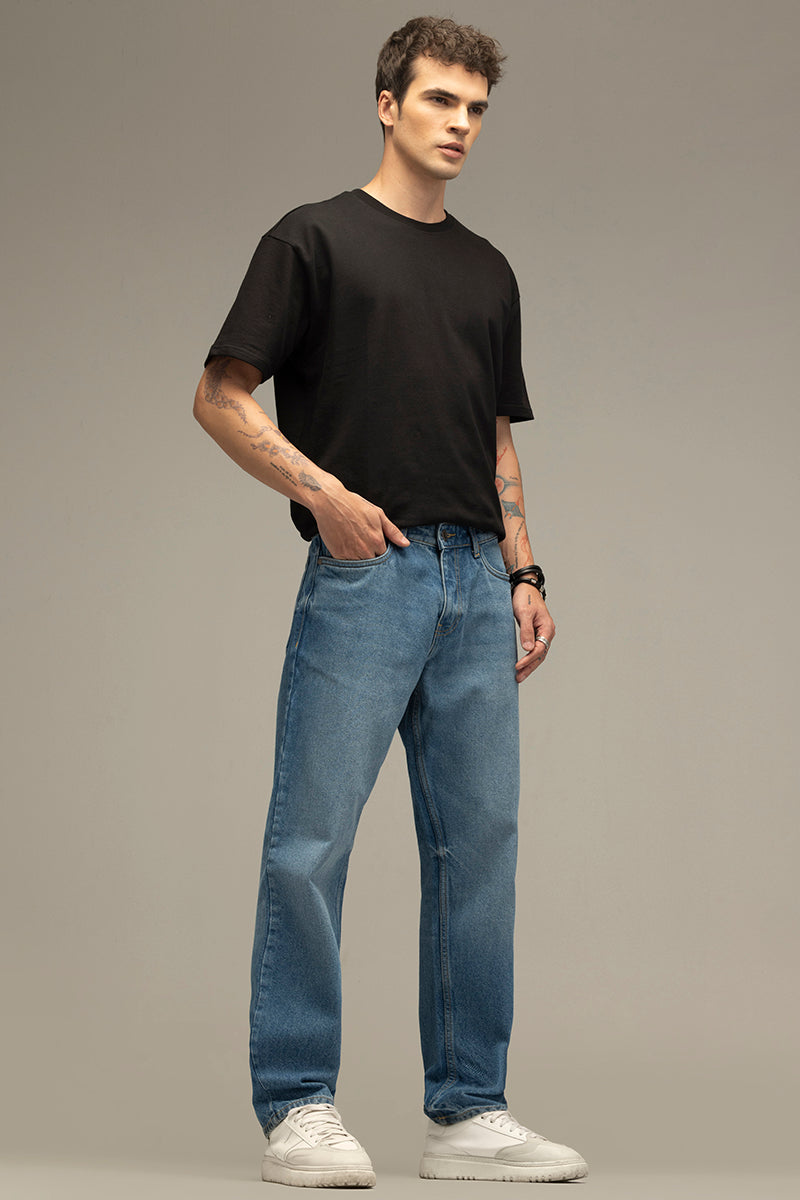Men's Blue Casual Regular Fit Solid Jeans