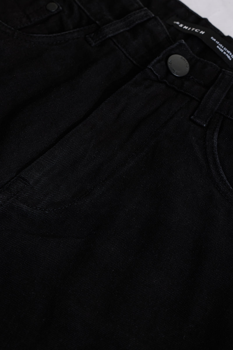 Men's Black Casual Baggy Fit Jeans