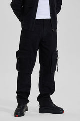 Men's Black Casual Baggy Fit Jeans