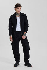 Men's Black Casual Baggy Fit Jeans