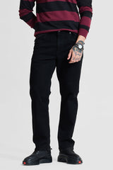 Men's Black Casual Regular Fit Jeans