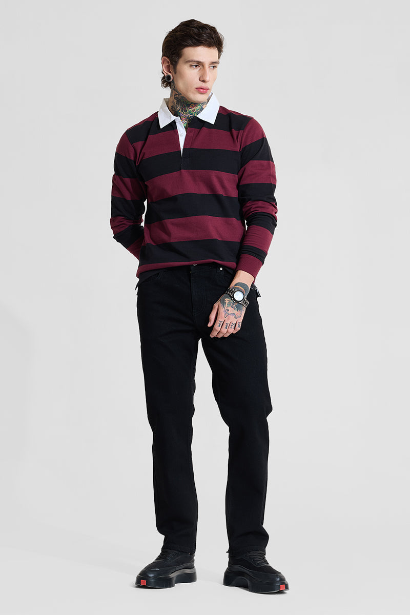 Men's Black Casual Regular Fit Jeans