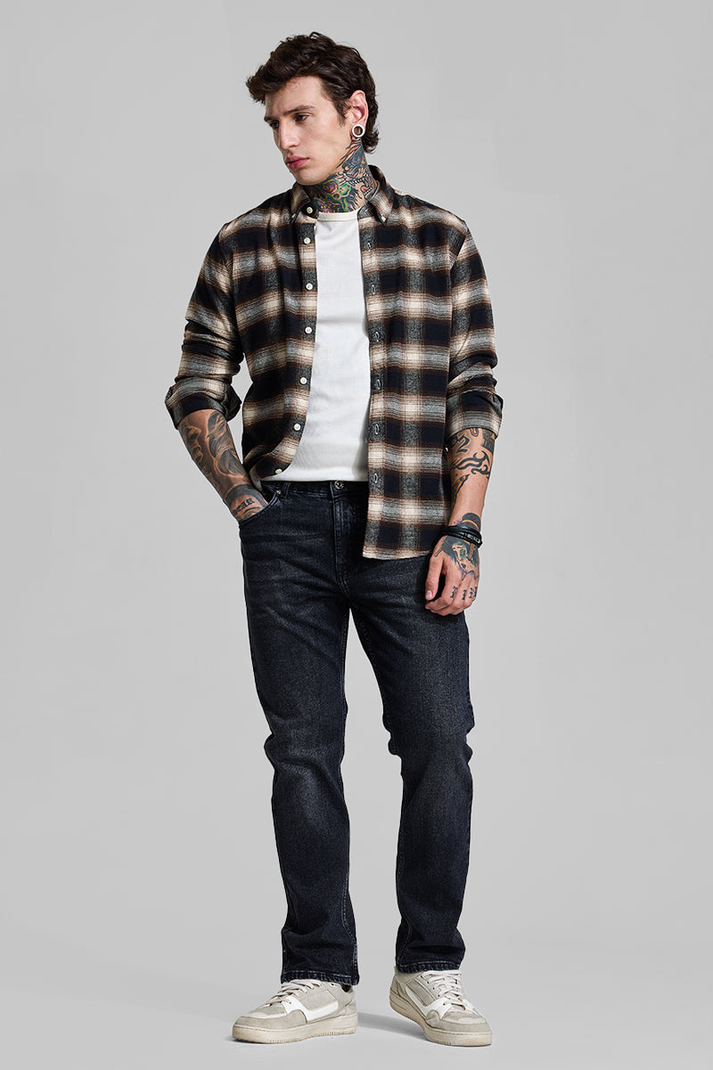 Men's Grey Casual Regular Fit Jeans