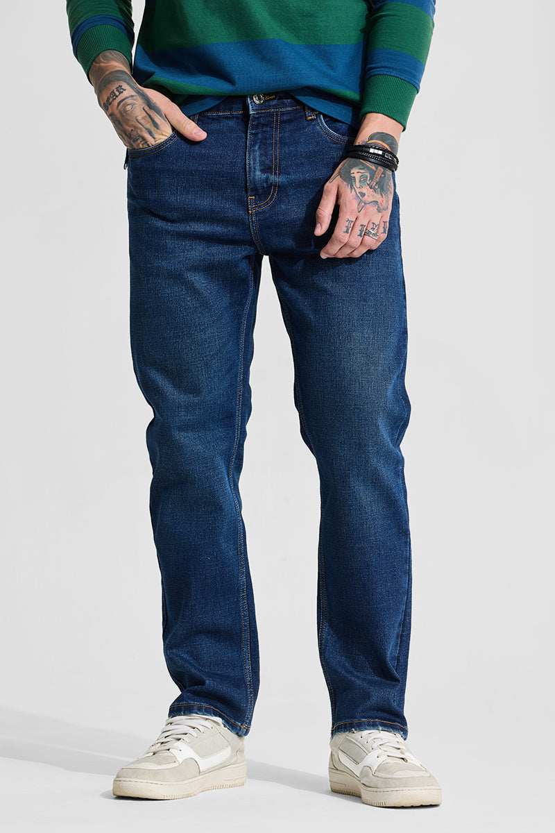 Men's Blue Casual Regular Fit Jeans