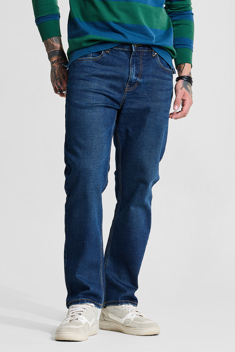 Men's Blue Casual Regular Fit Jeans